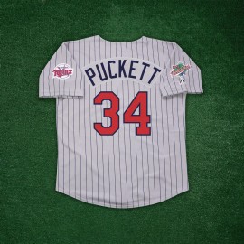 Majestic Kirby Puckett 1991 Minnesota Twins World Series Cooperstown Men's Road Jersey - 2XL