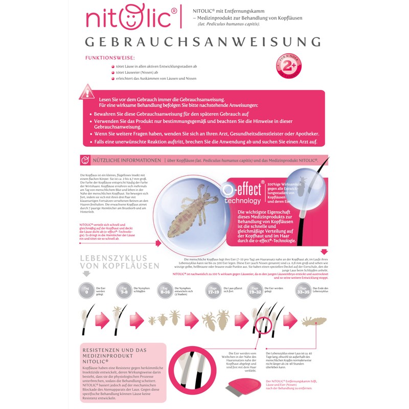 Nitolic Lice Treatment Treatment for Head Lice + Lice Comb