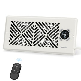 Azocek Register Booster Fan for 4” x 10” Vents – Quiet Smart Vent Fan with Dual Temp Sensors, 11-Speed PWM Motor, Remote & Auto Mode – Boosts Heating & Cooling Airflow – White