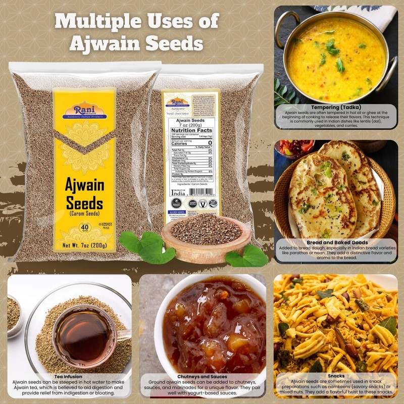 Rani Ajwain Seeds (Carom Bishops Weed) Spice Whole 7oz (200g)