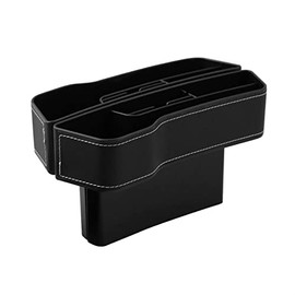 TRUSTTWO Caja de bolsillos de almacenamiento de asientos de automóvil, organizador lateral de la consola de cuero, relleno de espacio de asiento...   