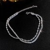 2 Pcs Silver Bracelets for Women Silver Chain Bracelet Shiny