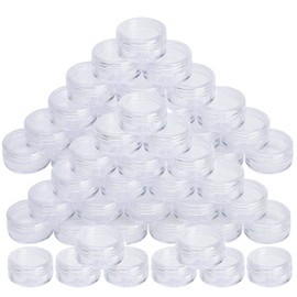 50 PCS 5 ML Empty Cosmetic Jars Travel Sample Pots Clear Round with Lids for Women Creams Sample Make-up Storage