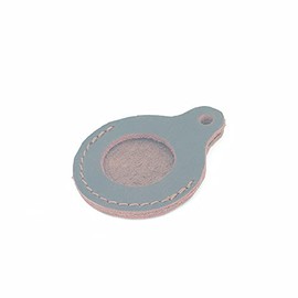 JJNUSA Vintage Genuine Leather Case Compatible with AirTags with Keychain, Keys, Retro Leather, Full Body Protection (1, Dark Brown)