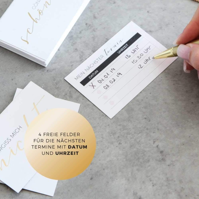 Appointment Cards (Set of 100) with Exclusive Gold Embossing for