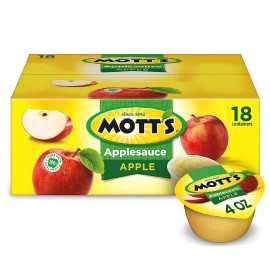 Mott's Applesauce 4 Oz Cups 18 Count No Artificial Flavors Good Source