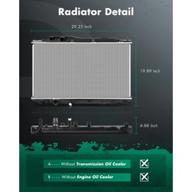 SCITOO Automotive Replacement Engine Radiators Assembly for Honda Civic 2006 2007 2008 2009 2010 2011, 1.8L 2.0L, Replace 2922