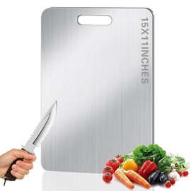 BLOCE Titanium Cutting Board, 100% Pure Titanium Cutting Boards for Kitchen, Upgrade Double Sided Non Stick Chopping Board for Meat Cheese Vegetable