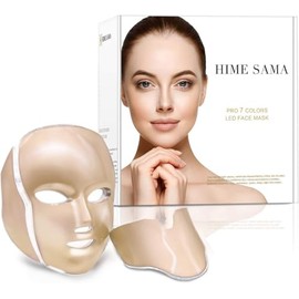 Máscara facial LED – Máscara de luz de 7 colores para cara y cuello, luz roja y azul, diseño inspirado en Corea, elegible para FSA/HSA, A-051