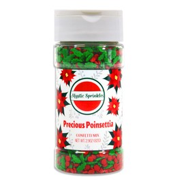 Mystic Sprinkles Christmas Holiday Confetti Sprinkle Mixes (Precious Poinsettia 2.9oz)
