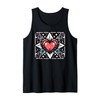 Colorful Heart With Arrows And Star Design Graphic Design Tank