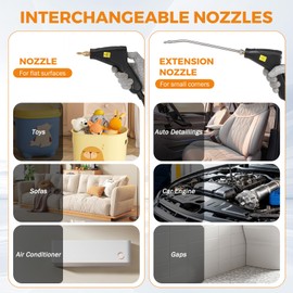 BEAMNOVA Steam Cleaner for Car Detailing 1.2L (41oz) Water Tank Portable Handheld Steamer for Cleaning Steam Gun High Pressure Multipurpose Steam Machine, Black