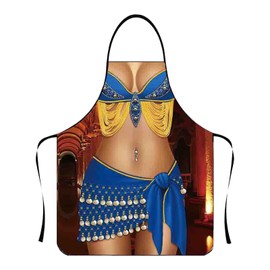 QUINTRA Funny Personality Creative Apron Muscle Men Apron Bikini Cartoon Couple Apron Polyester Apron Baby Pillow, U, A