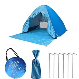 TOPROAD Pop-Up Beach Tent, UV-Proof Outdoor Awning, Collapsible, Portable Automatic Sun Umbrella, Waterproof, Windproof, Instant Relaxing Outdoor Cabin, Suitable for 3-4 People (with Carrying Bag)