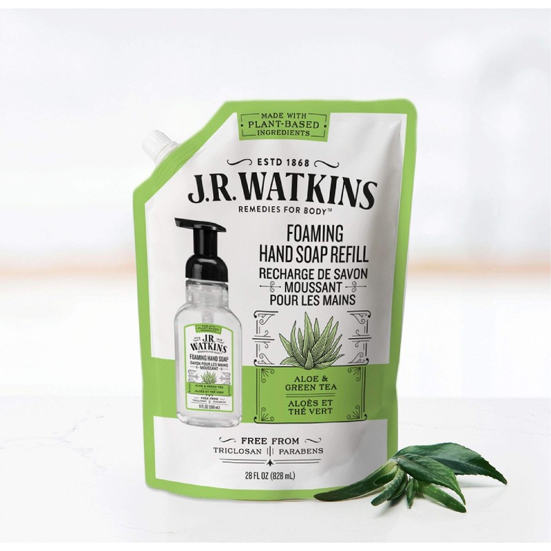 J.R. Watkins Foaming Hand Soap Refill Pouch, Scented Foam Handsoap