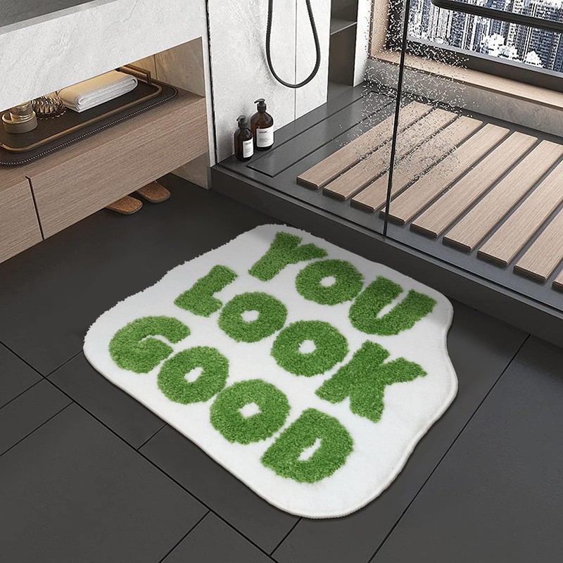 Lukinbox You Look Good Green Bathroom Rugs Mat, Super Soft