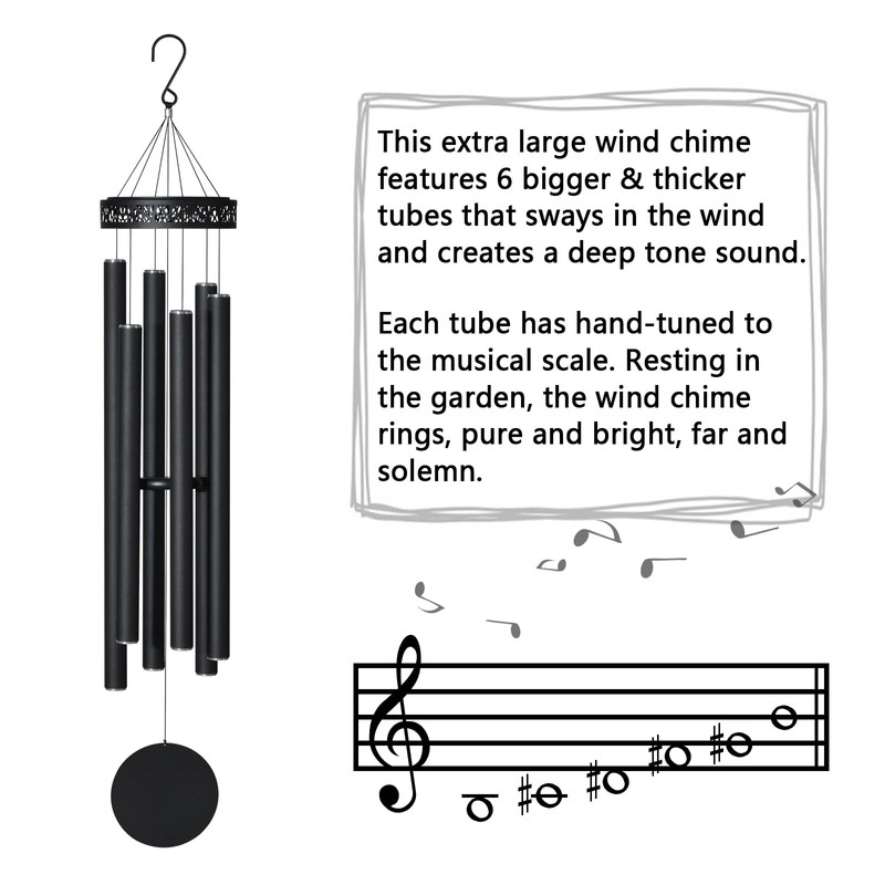 60" Extra Large Wind Chimes for Outside Deep Tone, Sympathy