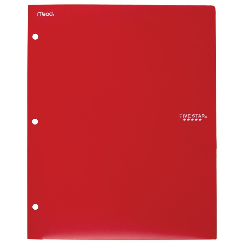 Five Star 2 Pocket Folder, Stay-Put Folder, Plastic, Folders with