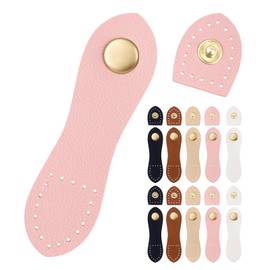 Quafochi 10 PCS Leather Snap Buckles, Mixed Colors, 3.6x1in, Durable PU Leather, Metal Snap Button Closure, Sew On Purse Closure Fasteners for DIY Backpacks Bags Wallets Jackets Notebook Purse Crafts