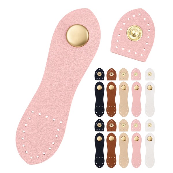 Quafochi 10 PCS Leather Snap Buckles, Mixed Colors, 3.6x1in, Durable