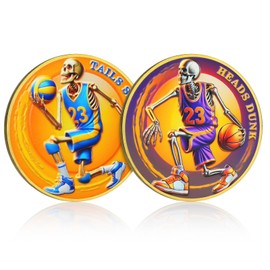 CHURYUML Funny Decision Coin - Heads Dunk Tails Spike Challenge Coins, Basketball Themed Novelty Token, Unique Gag Gift for Men Women Friends Sports Lovers
