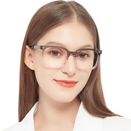 MARE AZZURO Fashion Large Reading Glasses 1.5 Women, Big Readers 1.50, Cute Grey+Pink Reading Glasses 100 125 150 175 200 225 250 275 300 350 with Spring Hinge