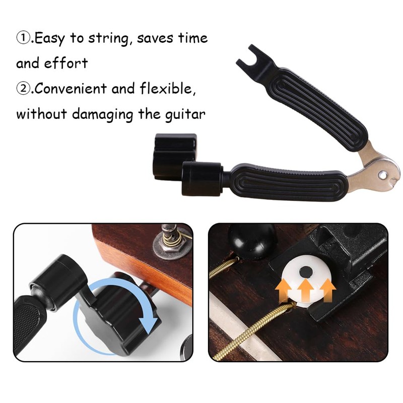 Guitar Neck Stand+Guitar Winder, Guitar Neck Stand, 3-in-1 Guitar String