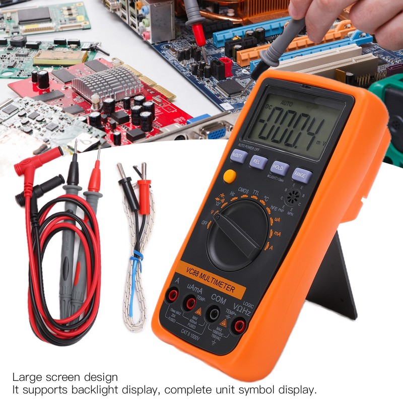 VC88 1000V/20A Multimeter Logic Level Test Portable Automatic Range for