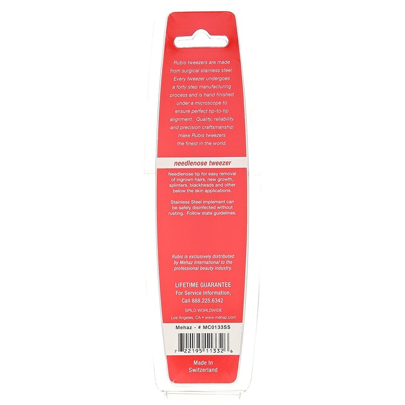 RUBIS 3-3/4 Inch Needlenose Tweezer MC0133SS
