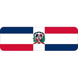 StickerTalk Dominican Republic Flag Vinyl Sticker, 10 inches by 3 inches