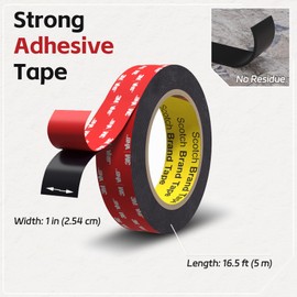 LOVSOF Double Sided Tape Heavy Duty, 1 in x 16.5 ft, Strong Adhesive Waterproof Mounting Tape for Car, Walls, LED Strip Light, Home & Office Décor