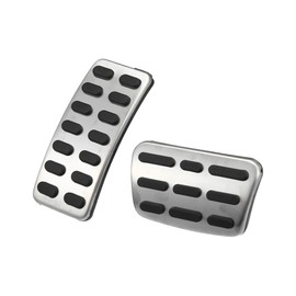 X AUTOHAUX 2 Pcs Accelerator Pedal and Brake Pedal Cover Set Car Pedal Pad Vehicle Pedal Cover for Hyundai Elantra GT 2018-2020 Metal Rubber Silver Tone Black