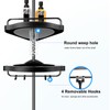HAMITOR Corner Shower Caddy Tension Pole: Adjustable Stainless Steel Shower
