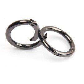 JWBIZ 20pcs Trigger Spring O Rings Round Carabiner Clip Snap for Keyrings Buckle, Bags,Purses (Gun Black, 3/4 inch)