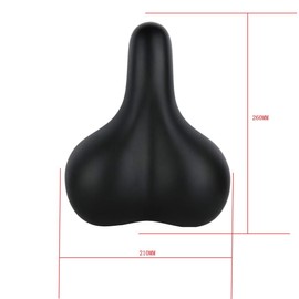 Bigsized Comfort Bike Seat - Most Comfortable Replacement Bicycle Saddle - Universal Fit for Exercise Bike and Outdoor Bikes - Suspension Wide Soft Padded Bike Saddle (8039-Black)
