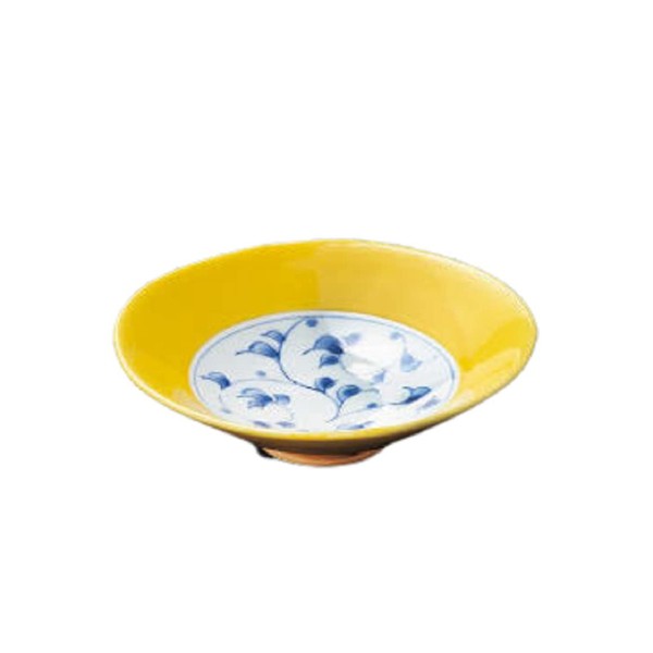 Yamashita Kogei 907411739 Sashimi Plate, Hanging Arabesque, Yellow Flat Pot, Arita Ware, 5.9 x 1.8 inches (15 x 4.5 cm)