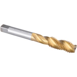 Burkit M10 X 1.5 Spiral Flute Tap, HSS Titanium Coated Spiral Flute Plug Threading Tap M10 x 1.5