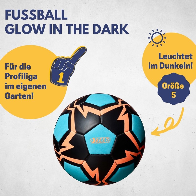 Best Sport Kids' Glow in The Dark-Flash Football, Blue/Orange, Size