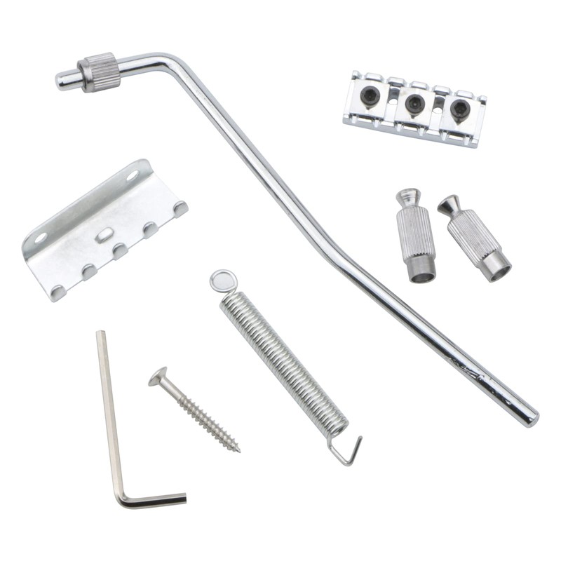Pxyelec Chrome Electric Guitar Tremolo Bridge with Bar Double Strat