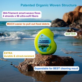 Flossing Ceremony | Expanding Woven Dental Floss | Smart-Weave Floss | Vegan | Natural | Non-Toxic & PFAS Free | Eucalyptus & Manuka | Hilo Dental para Dientes | 55 Yards x 9 Units (Refills Only)