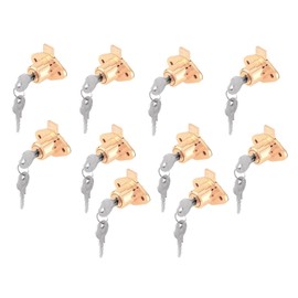 Original Vintage Belwith Brass Cabinet Door & Drawer Lock, Keyed with Two Keys Included, 7/8 Inch Bore Made to Fit 3/4 Thick Drawers or Doors Fronts, Babcock Industries P175-3 (10 Pack)