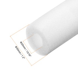 sourcing map 2pcs Pipe Insulation Foam Tube Pipe Lagging 20mm(13/16 Inch) ID 30mm OD 3ft Freeze Protection for Copper Pipe, White