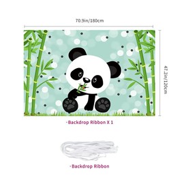 Cute Panda Backdrop Cartoon Bamboo Panda Birthday Banner for Newborn Children Birthday Party Decorations Supplies Baby Shower Photo Background