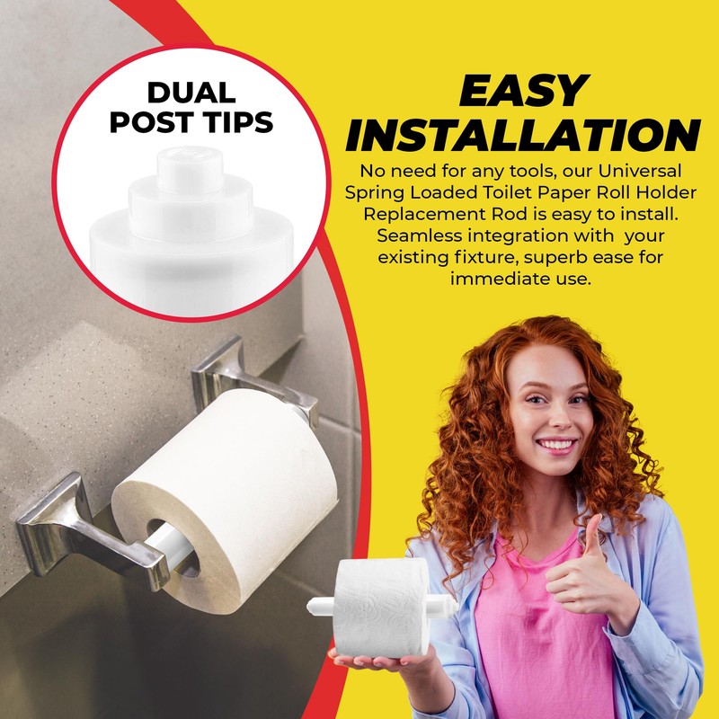 Qualihome White Universal Plastic Spring Loaded Toilet Paper Roll Holder