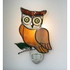 Stained Glass Owl Night Light – Real Glass with Silver