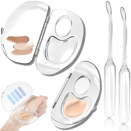 Makeup Blending Palette Set of 2 Makeup Mixing Palette Makeup Palette Foldable Double Sided Palette Lid Opens 180 Degree Mixed Color Transparent Palette Mixed Colors Direct Compare to Skin Color