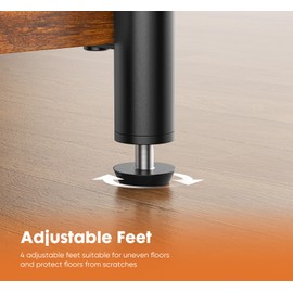 Sweetcrispy 3-Tier End Tables with Adjustable Feet, Bed Side Table, Small Nightstand for Bedroom, Office, Living Room Furniture, 2 Pack, Rust