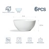 ONEMORE White Ceramic Bowls Set of 6, 24 oz Soup