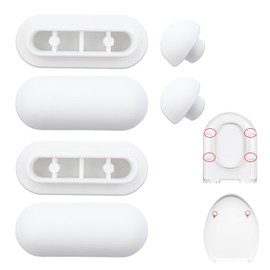 6 Pieces Buffer Toilet Seat, Toilet Seat Buffer, Toilet Lid Buffer, Toilet Lid Stopper, Spacer for Toilet Seat Damper, Toilet Seat Cover Buffer for Toilet Seat, for Home, Office, Hotel (White)