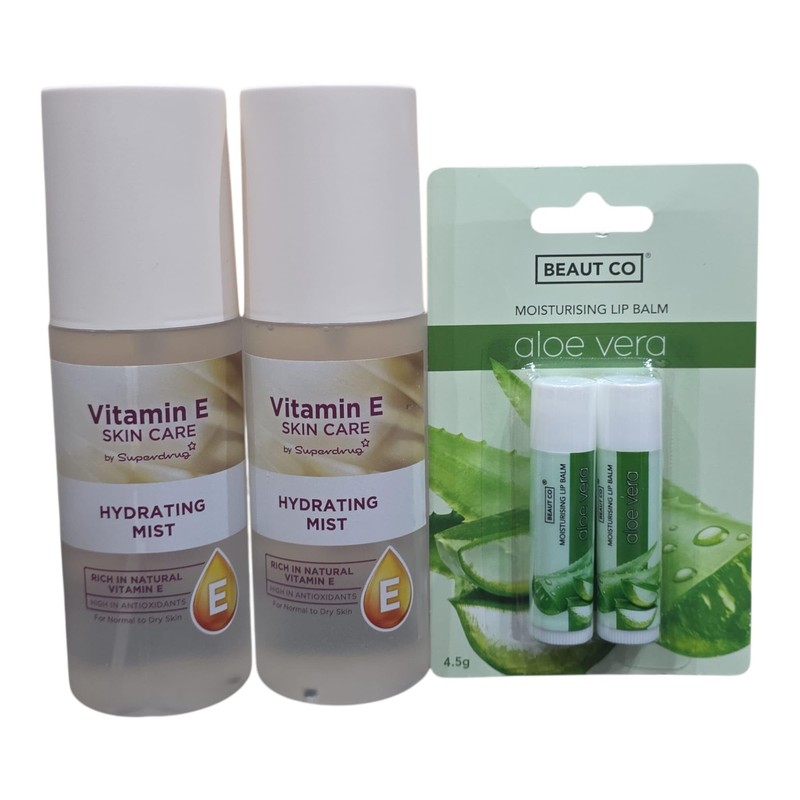 Twin Pack SuperDrug Vitamin E Skin Care Hydrating Facial Mist